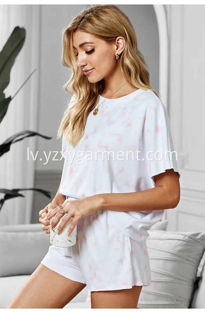 Tie Dye Short Sleeve Pajamas